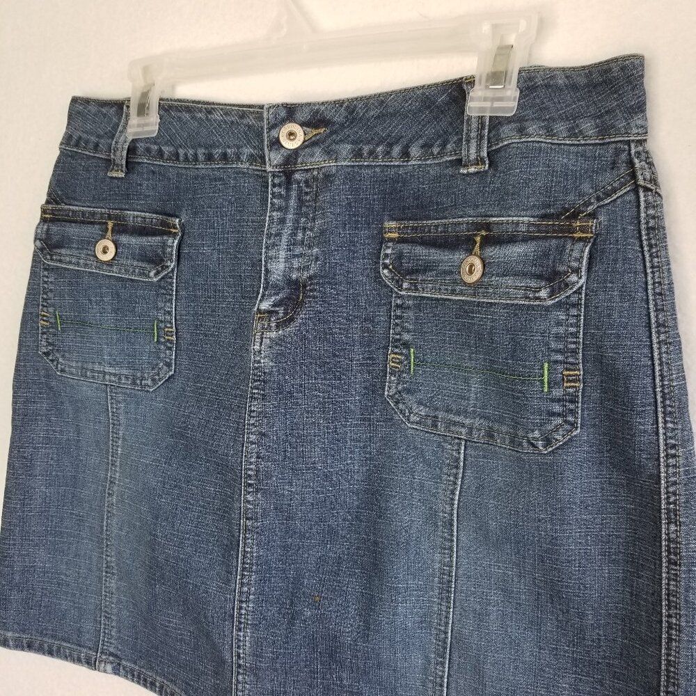 Carolina Blues Denim Blue Jean Skirt 12 Medium Wash